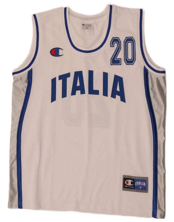 Colete gráfico Champion Boys Italia Top 15-16 anos 2XL branco colorblock
