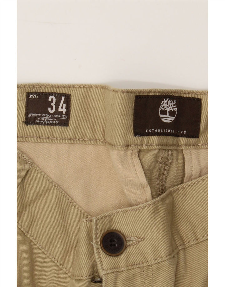 TIMBERLAND Mens Straight Chino Trousers W34 L29 Beige Vintage Timberland and Second-Hand Timberland from Messina Hembry 