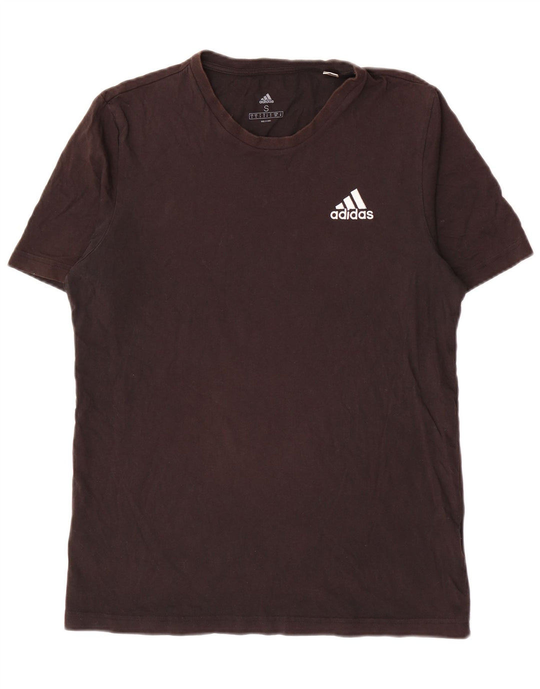 ADIDAS Mens Camiseta Top Pequeno Algodão Preto