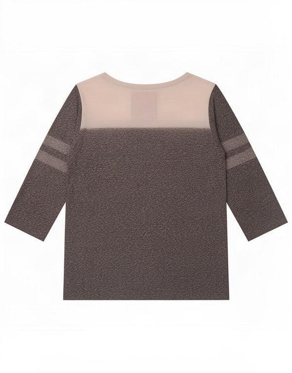 Superdry Womens Graphic Top 3/4 Sleeve UK 18 XL Grey Colourblock Polyester