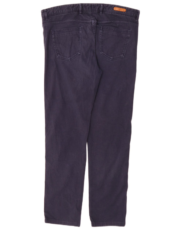 Calça casual masculina Massimo Dutti Slim Fit UE 44 Grande W34 L32 Azul marinho