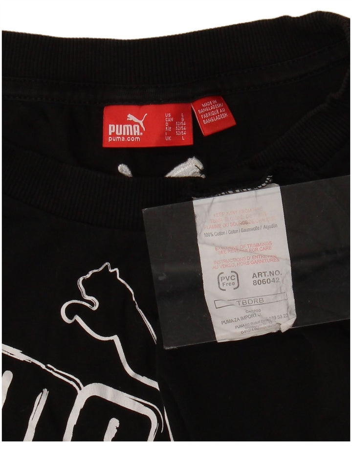 PUMA Mens Graphic Vest Top Grande Algodão Preto