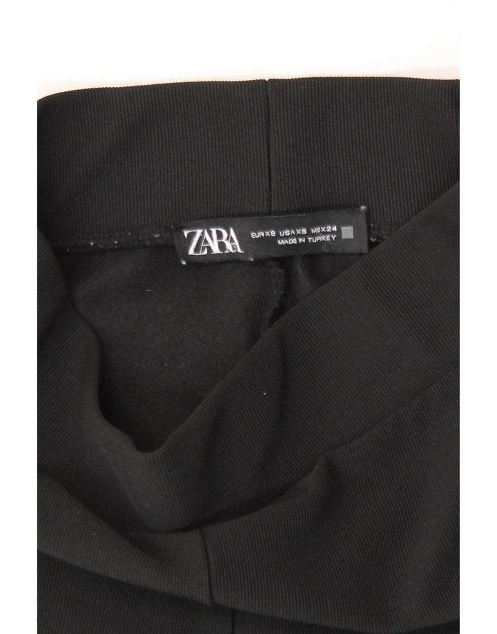 Zara Leggings Flare Mulher UK 4 XS Preto