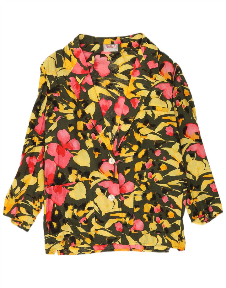 Jaqueta blazer feminina Prisma com 2 botões IT 40 pequena floral multicolorida