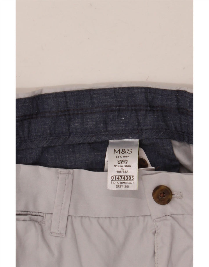Shorts Chino masculino Marks & Spencer W36 grande algodão cinza