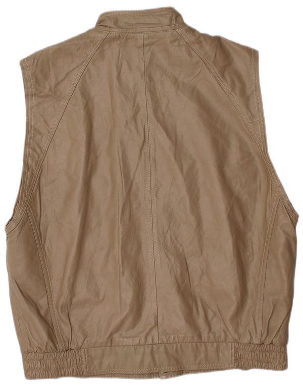 Colete de couro masculino VINTAGE UK 40 grande marrom