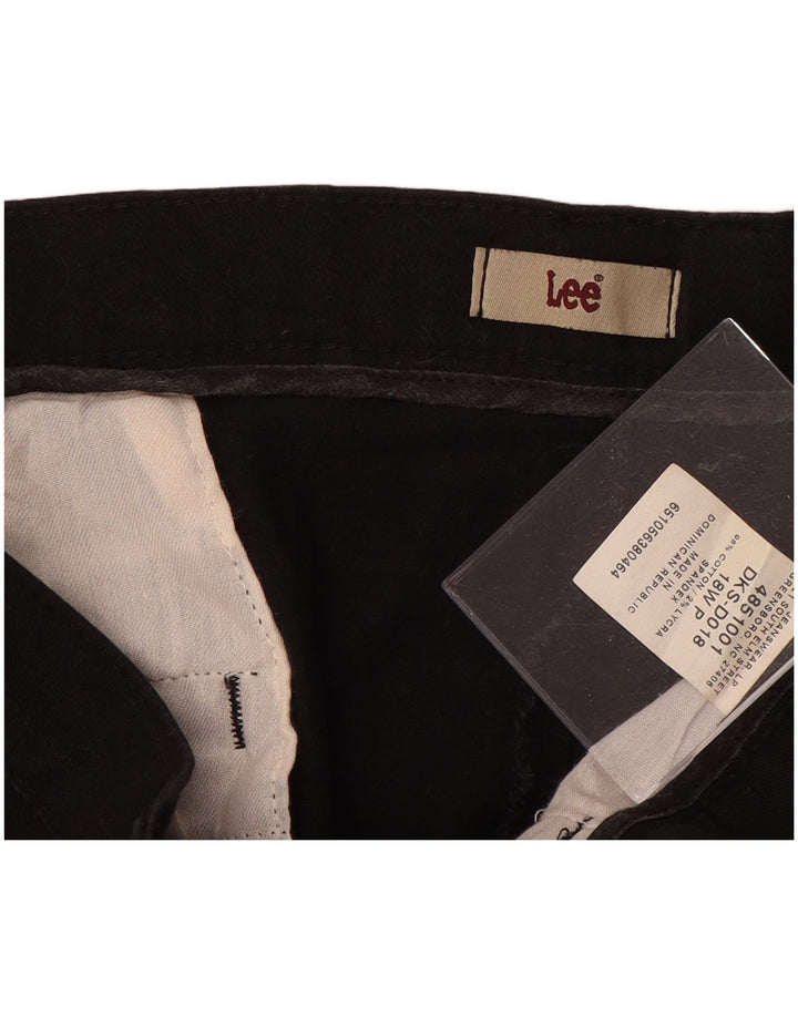 Lee Calça feminina casual curta EUA 18 2XL W38 L28 algodão preto