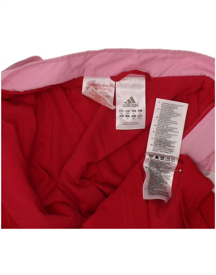 ADIDAS Baby Girls Tracksuit Top Jacket 18-24 Meses Vermelho Colorblock