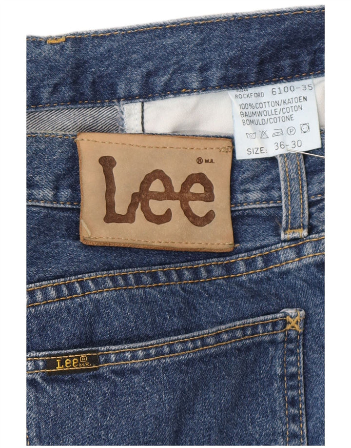 Lee Mens Straight Jeans W36 L30 Azul Algodão