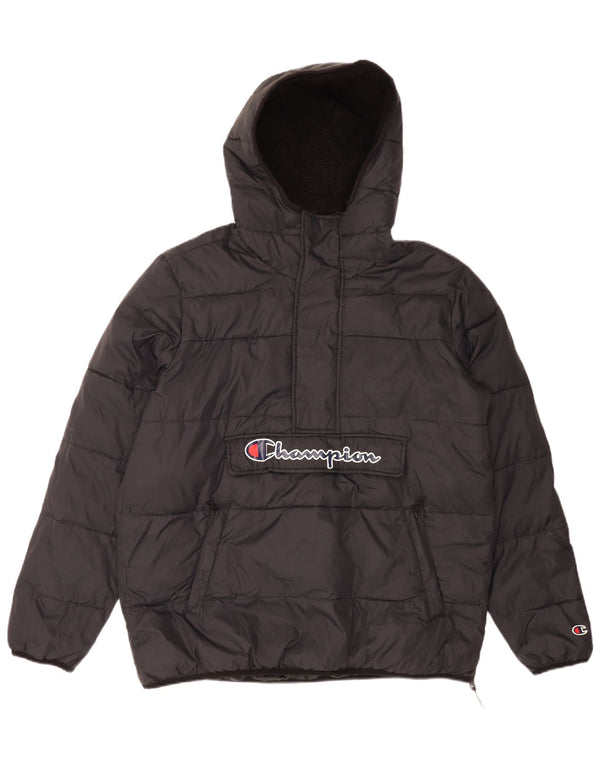 Jaqueta masculina Champion acolchoada com capuz Anorak UK 40 grande poliamida preta