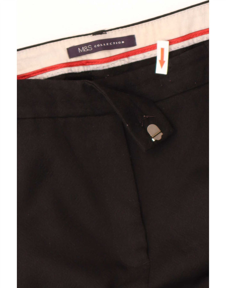 Calça feminina Marks & Spencer Slim Suit Reino Unido 12 Médio W32 L25 Preta