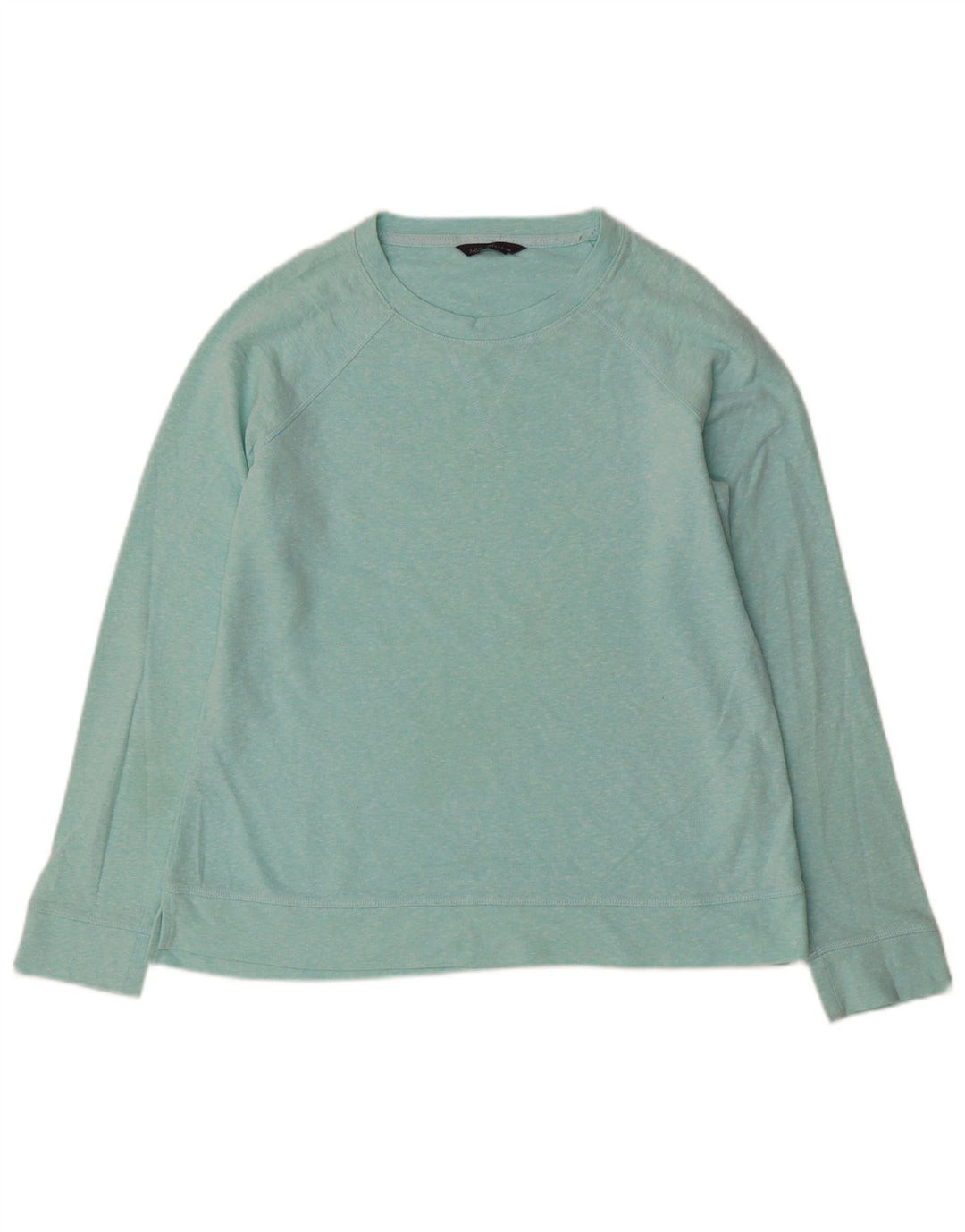 Suéter feminino MARKS & SPENCER UK 12 algodão manchado azul médio