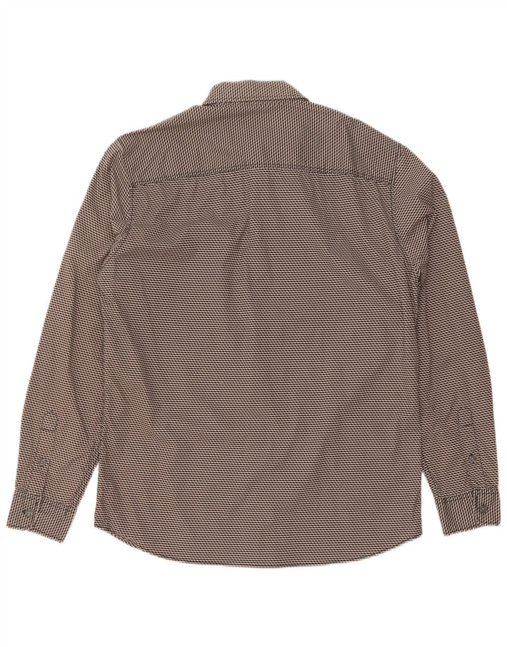 Camisa masculina Jack & Jones grande algodão geométrico cinza