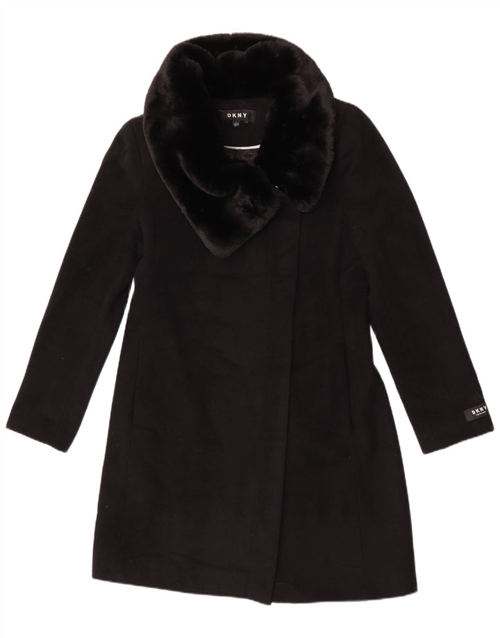 Sobretudo feminino Dkny UK 10 pequeno lã preta