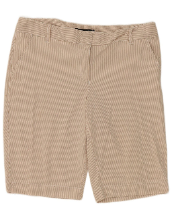 Shorts Chino feminino Tommy Hilfiger US 14 XL W36 algodão listrado bege