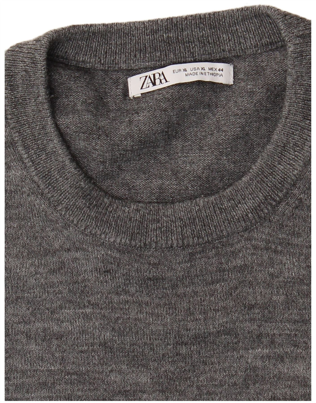Zara Suéter masculino com gola redonda XL cinza