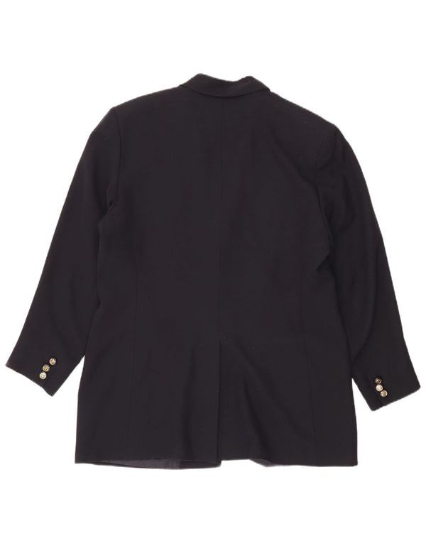 Jaqueta Blazer Feminina Valentino com 2 Botões IT 50 XL Azul Marinho Viscose