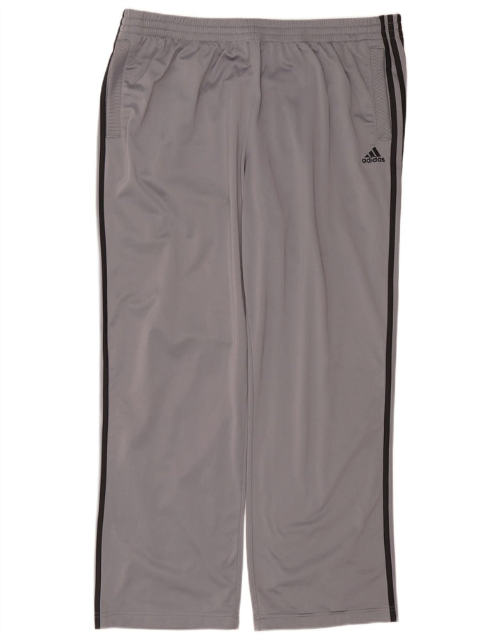 Calças de treino masculinas ADIDAS 2XL poliéster cinza