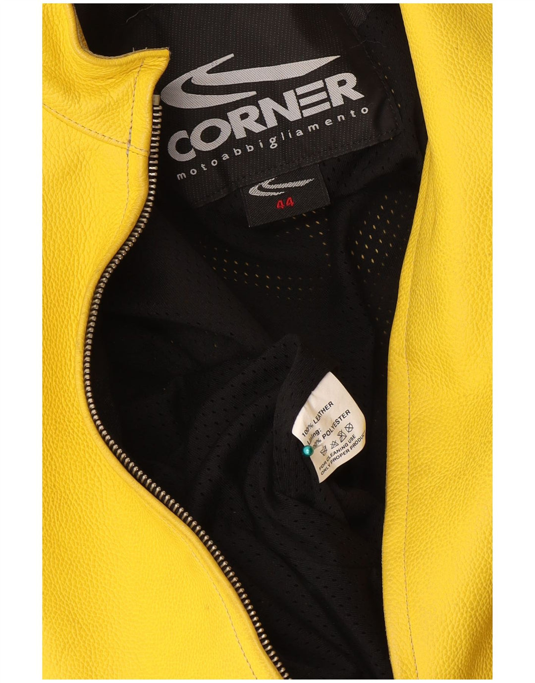 Jaqueta feminina de couro cropped Corner IT 44 couro amarelo médio