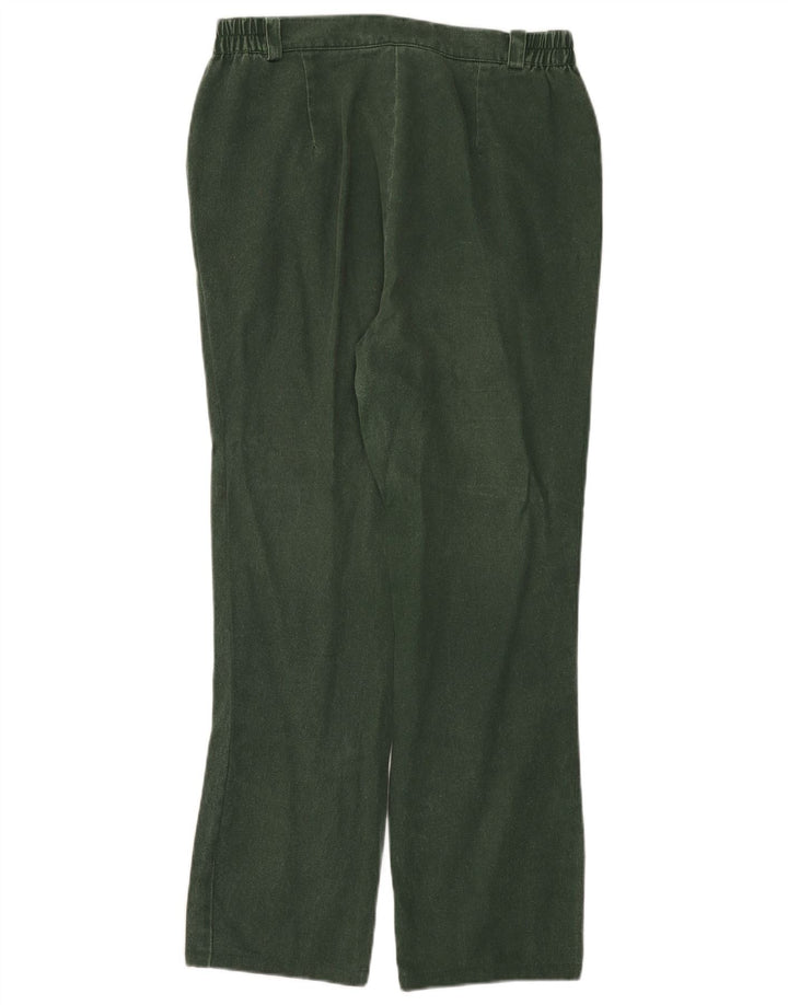 Calça feminina reta casual Alphorn EU 42 grande W30 L28 algodão verde