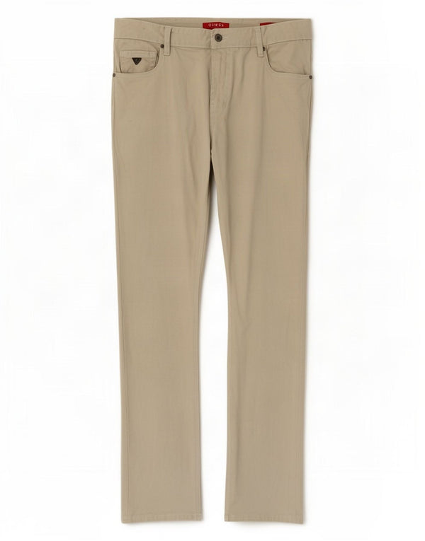 Guess Mens Calça Casual Slim W36 L32 Algodão Bege
