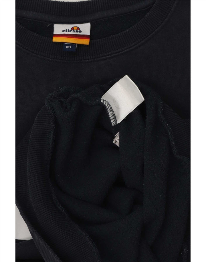 Ellesse moletom masculino gráfico jumper grande algodão azul marinho