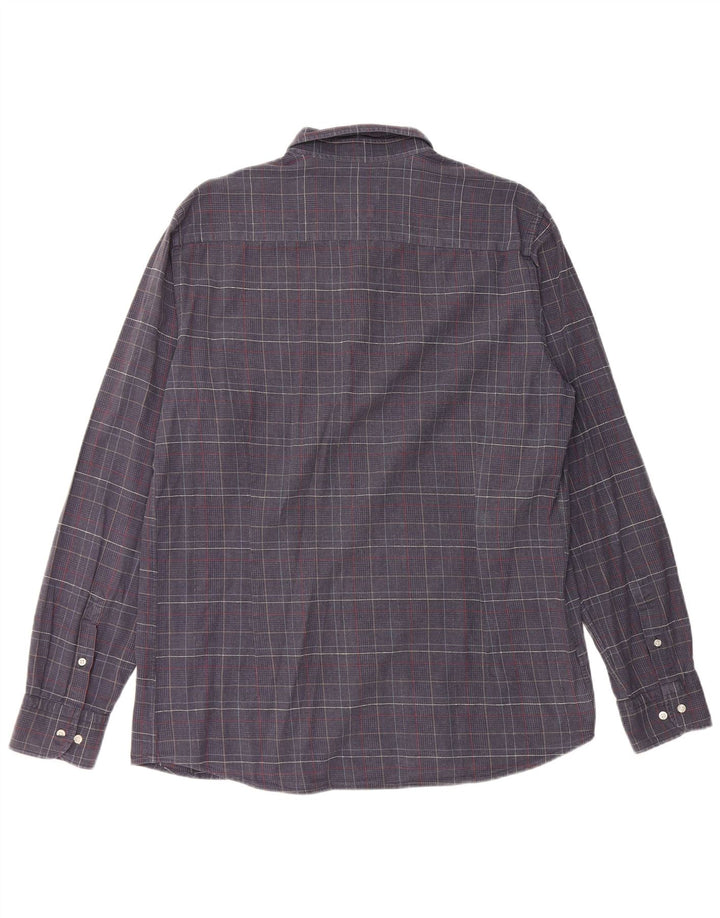 Camisa masculina MASSIMO DUTTI XL azul marinho algodão houndstooth