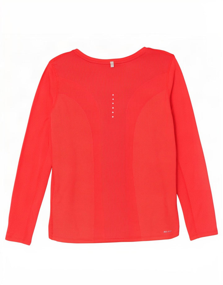 Nike Womens Dri Fit Top Manga Longa UK 16 Grande Vermelho