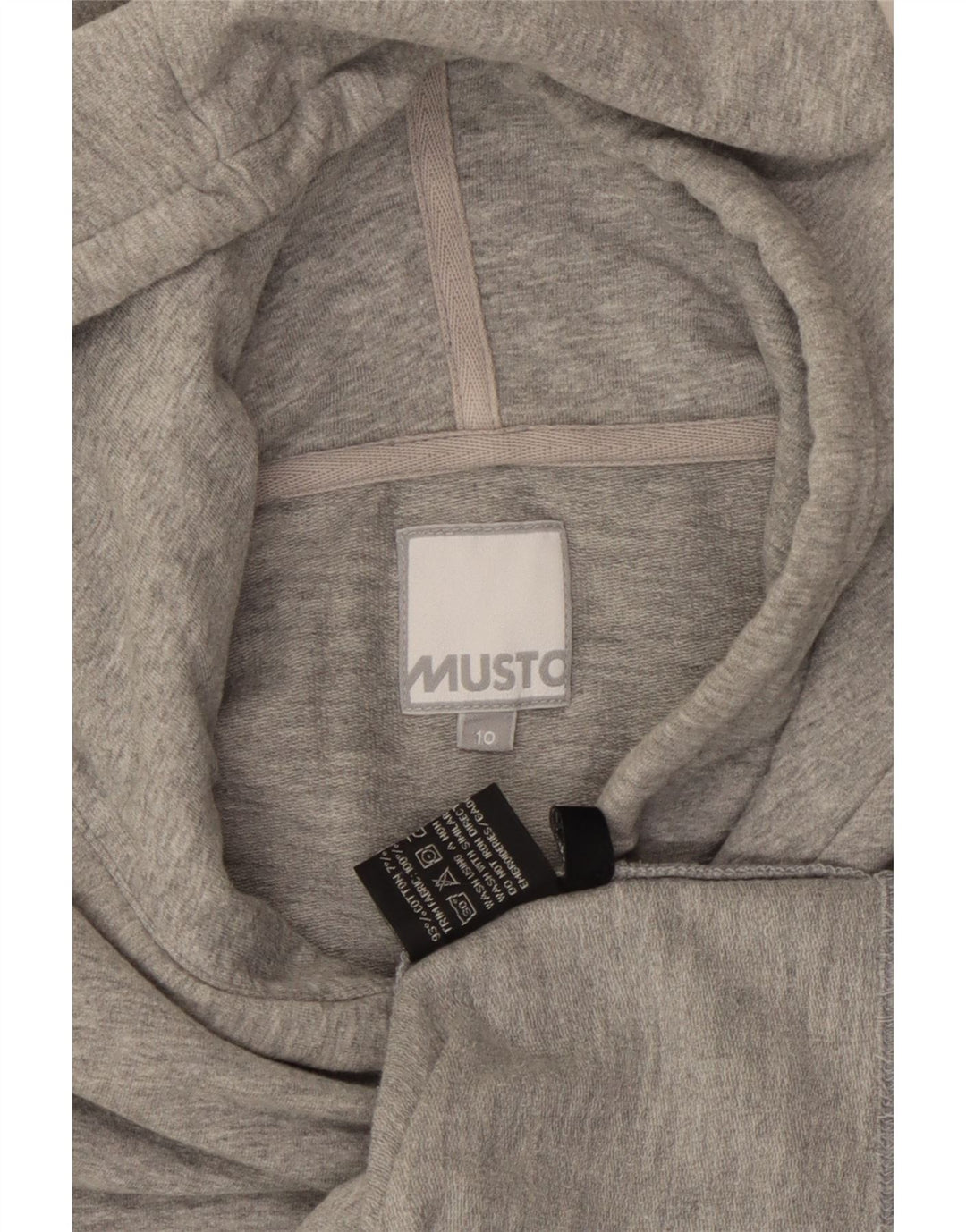 Musto moletom com capuz feminino UK 10 pequeno algodão cinza