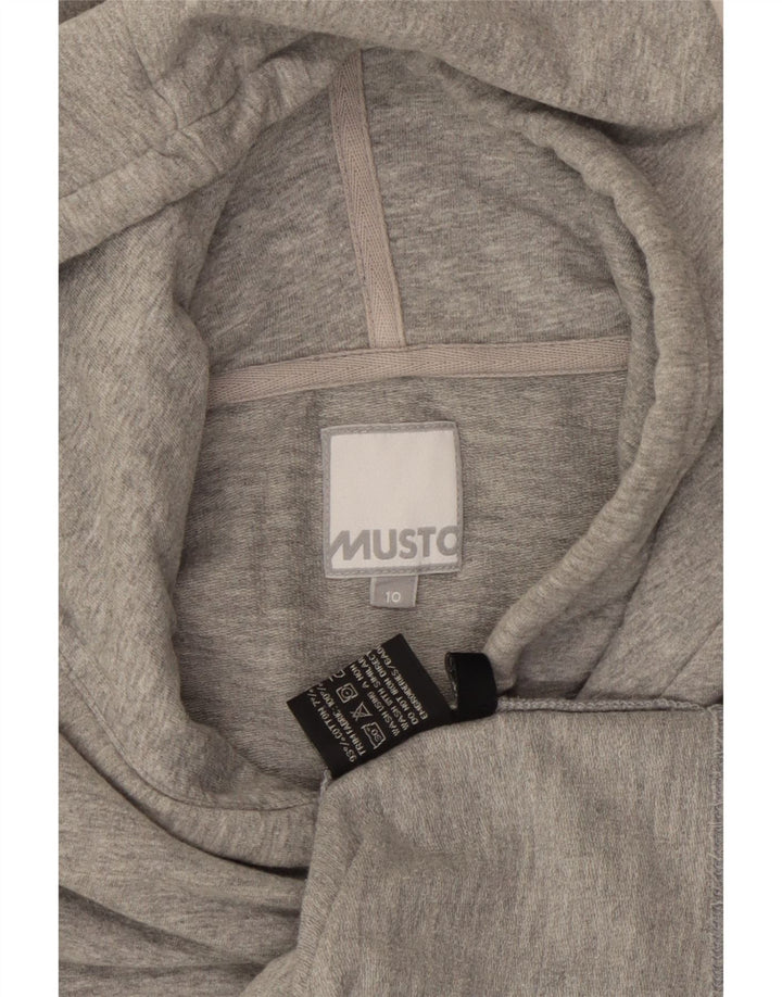 Musto moletom com capuz feminino UK 10 pequeno algodão cinza