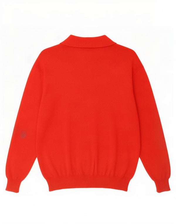 Ball On Mens Polo Neck Jumper Suéter 2XL Caxemira Vermelha