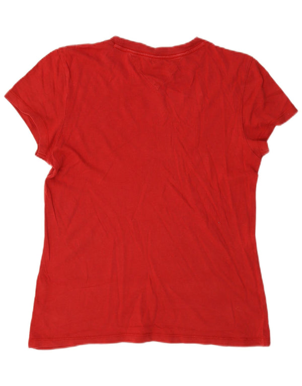 Tommy Hilfiger Camiseta feminina gráfica Top UK 10 Pequeno Vermelho