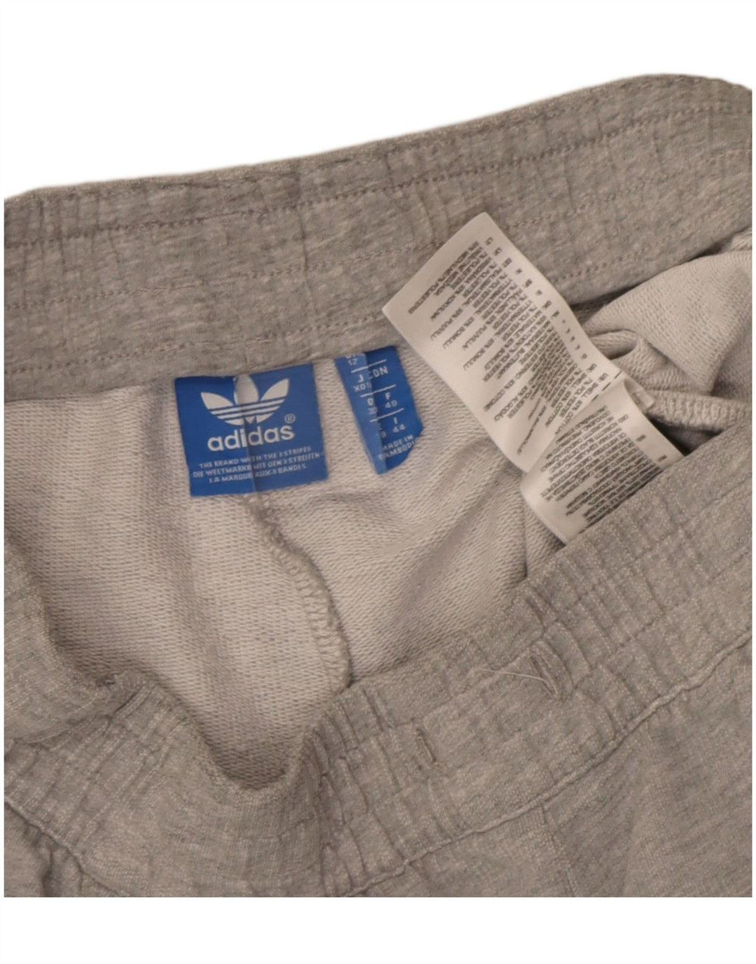 Shorts esportivos femininos Adidas UK 12 algodão cinza médio