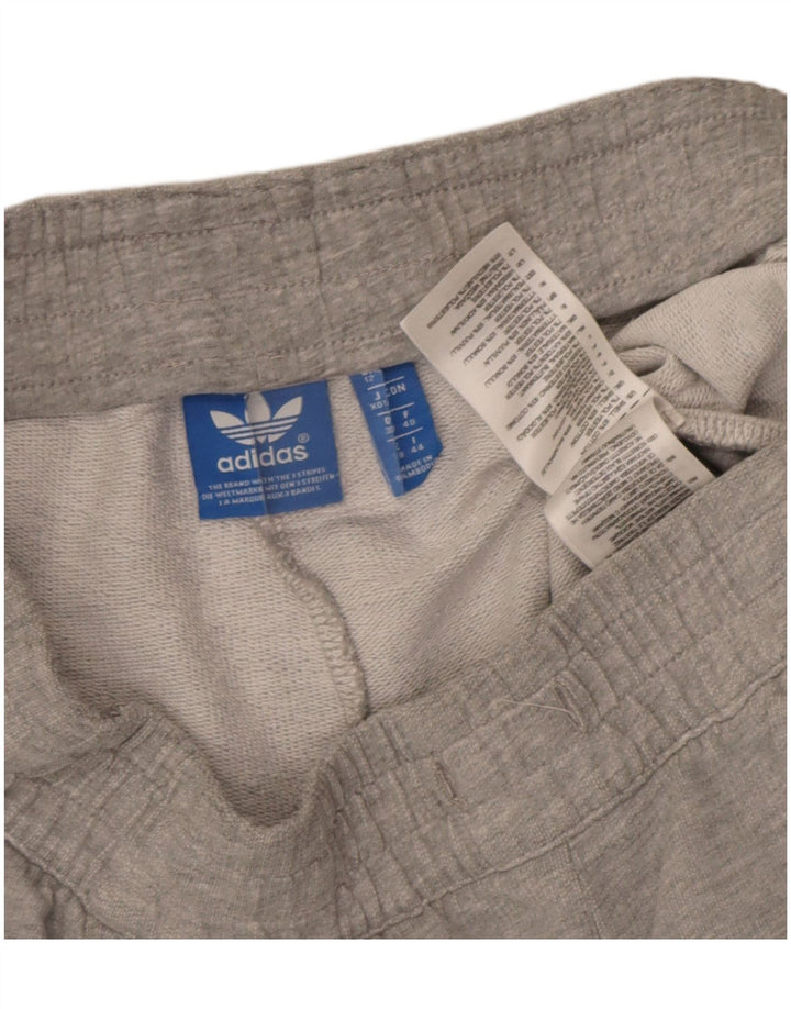 Shorts esportivos femininos Adidas UK 12 algodão cinza médio