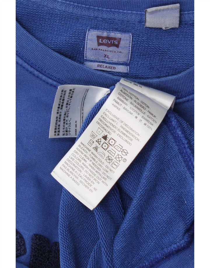 Levi's Mens Relaxed Graphic Moletom Jumper XL Azul Algodão