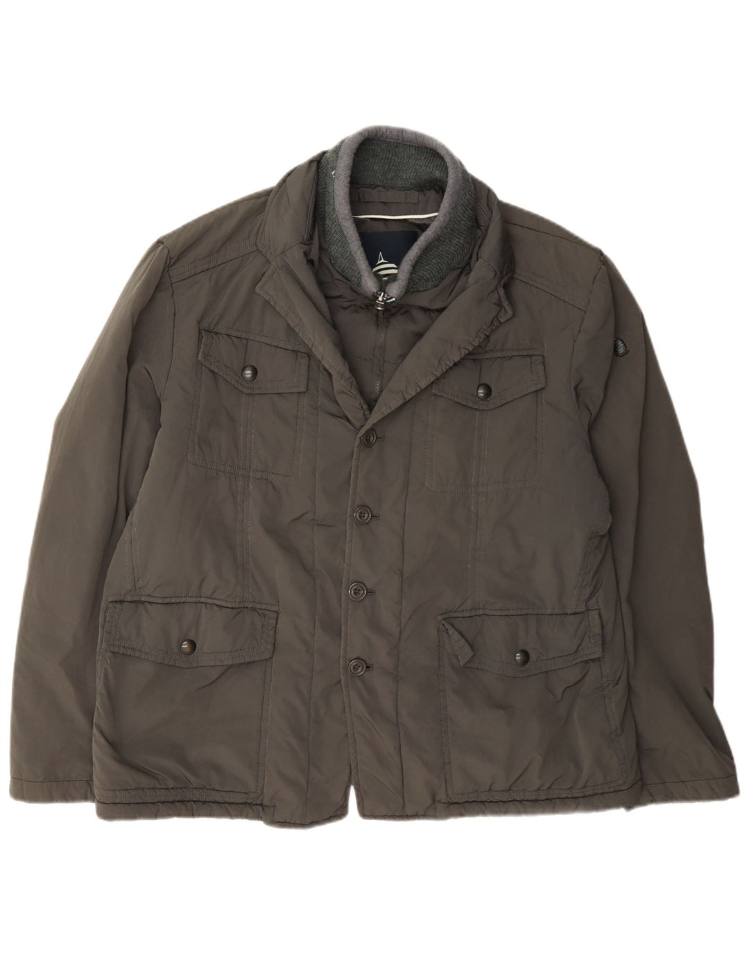 Jaqueta utilitária masculina Marina Yachting UK 40 poliéster cinza grande