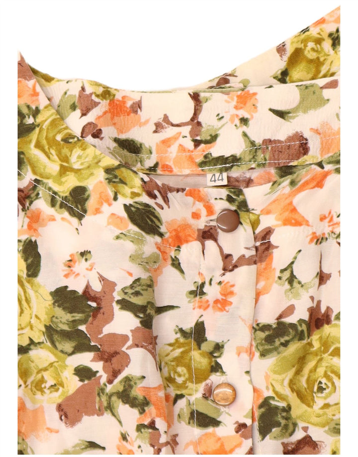 Conjunto de saia feminina vintage de 2 peças IT 44 médio W26 floral multicolorido