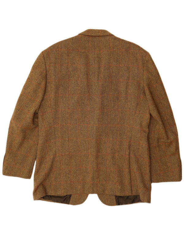 Jaqueta blazer masculina de 2 botões HUGO BOSS EU 56 3XL marrom xadrez nova lã