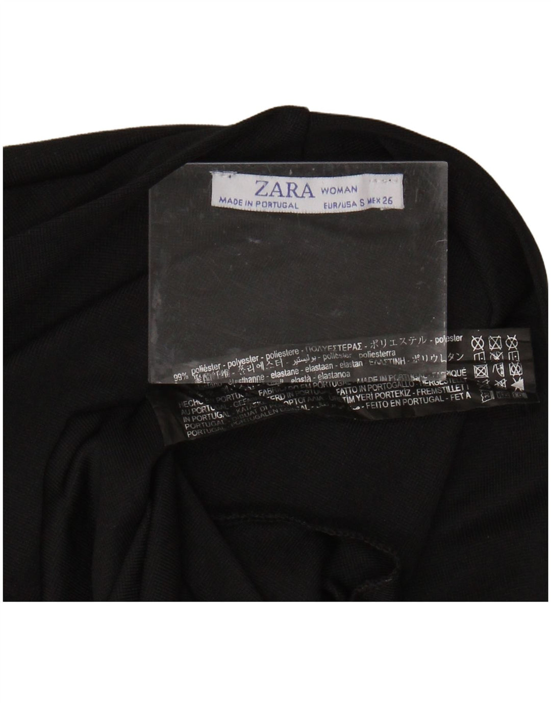 Body feminino de manga comprida ZARA UK 8 pequeno poliéster preto