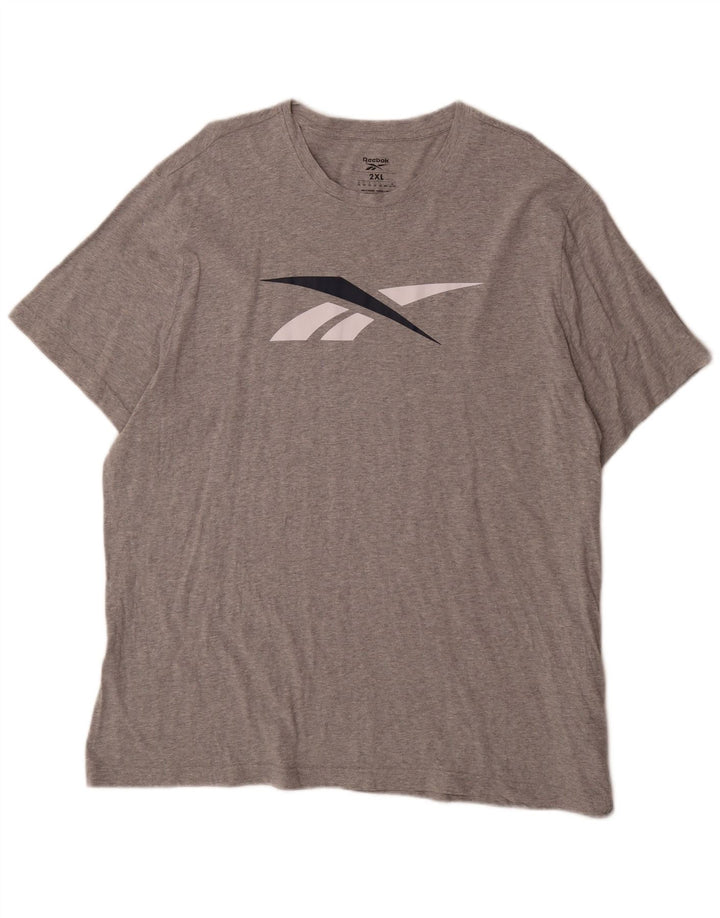 Camiseta gráfica masculina Reebok Top 2XL algodão cinza