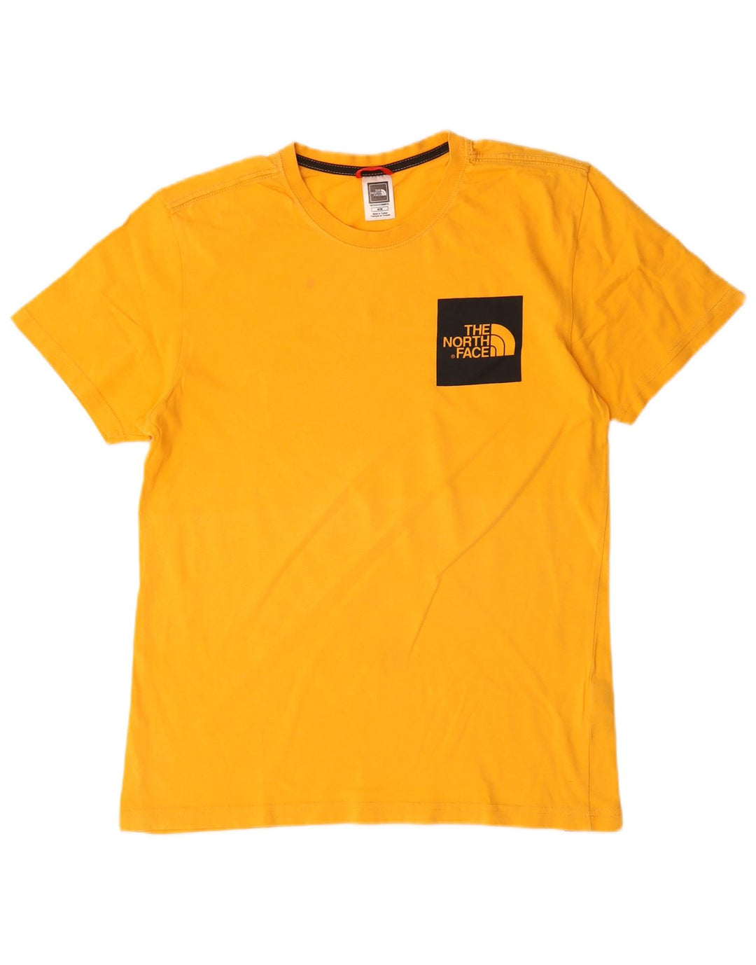 Camiseta gráfica masculina The North Face algodão amarelo médio
