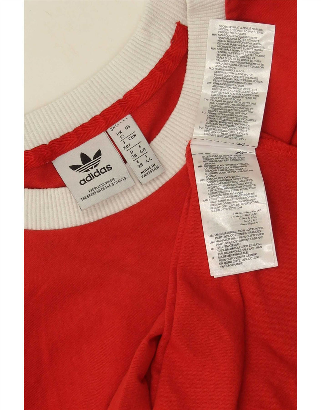 Adidas Camiseta Feminina Top UK 12 Médio Algodão Vermelho