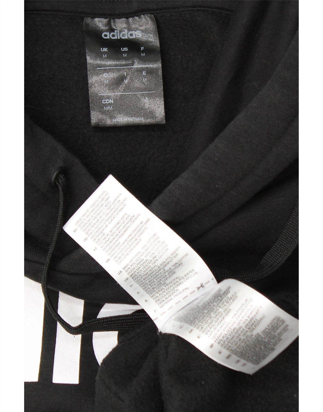 Adidas masculino gráfico moletom com capuz médio algodão preto