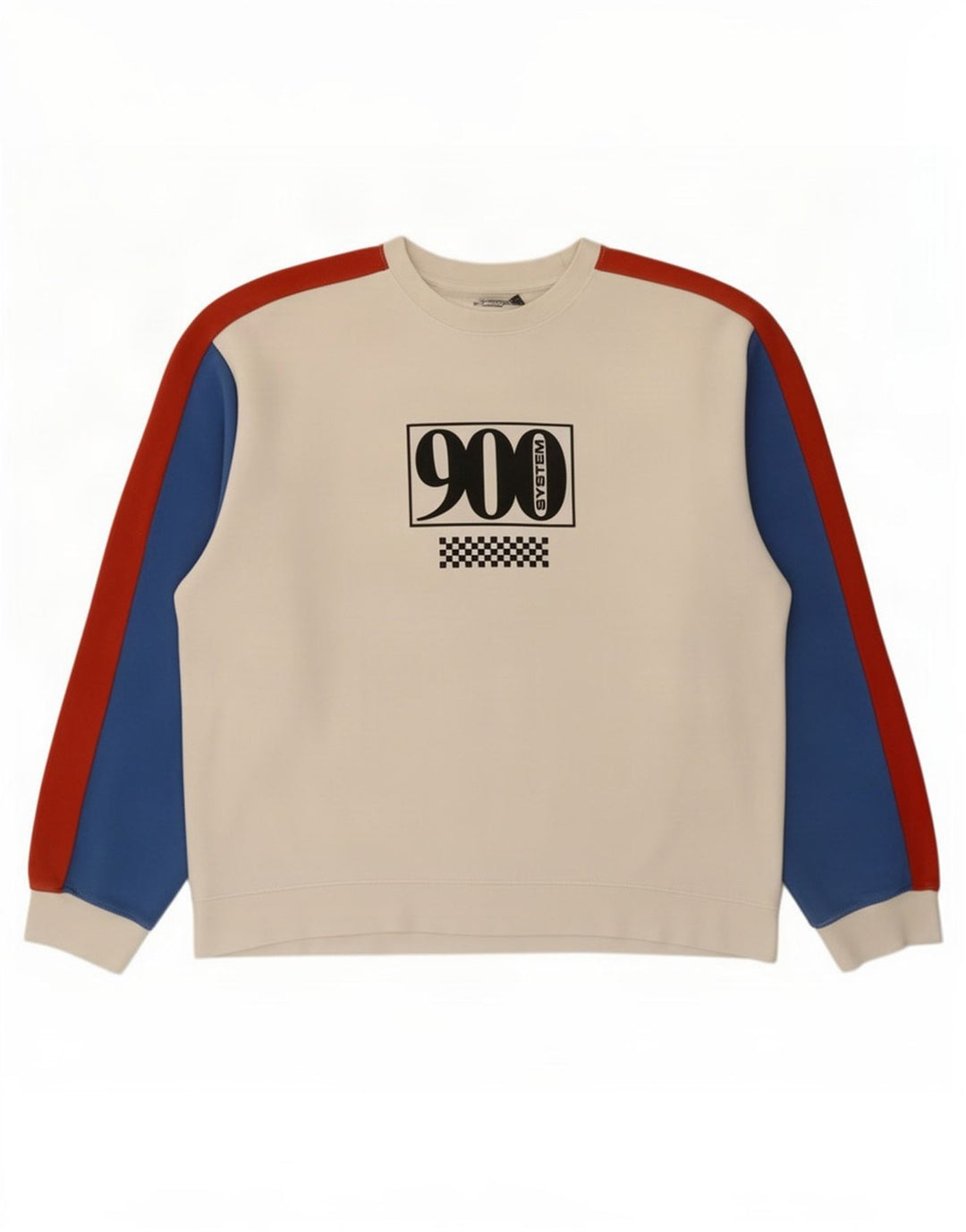 Topman moletom gráfico masculino jumper grande bloco colorido branco