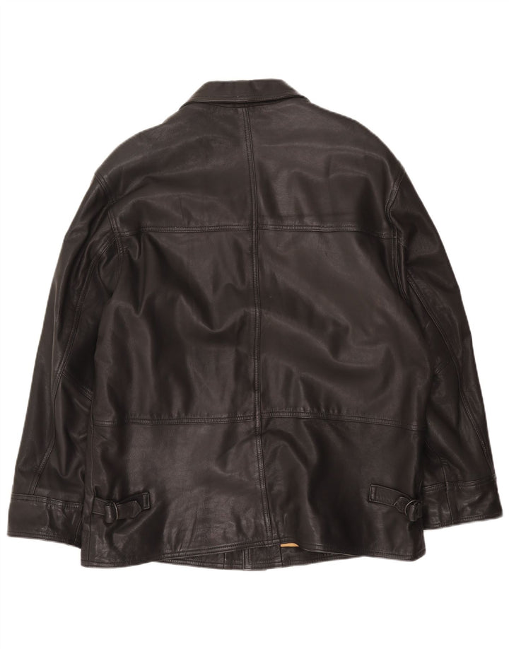 Jaqueta de couro masculina vintage UK 38 couro preto médio