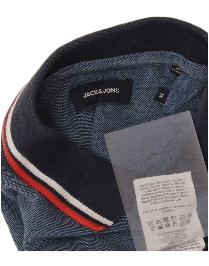 Camisa polo masculina Jack & Jones médio azul colorblock algodão