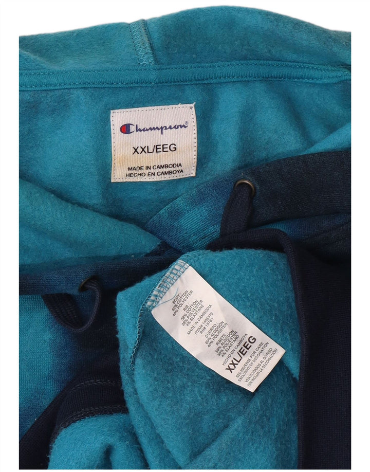 CHAMPION Suéter feminino com capuz UK 20 2XL azul tie-dye algodão