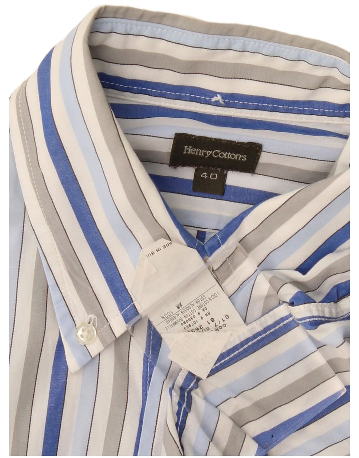 Camisa masculina Henry Cottons tamanho 40 algodão listrado multicolorido médio