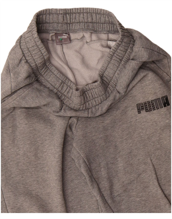 Calça de treino masculina Puma Joggers cinza médio algodão