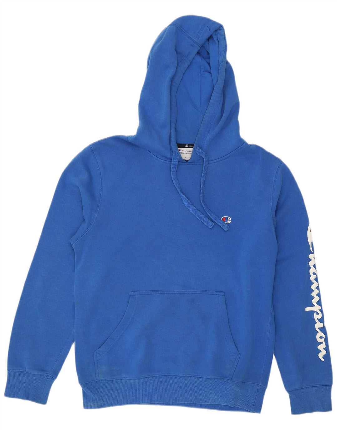 Jumper com capuz gráfico masculino Champion pequeno azul algodão